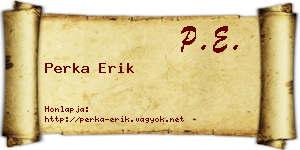 Perka Erik névjegykártya
